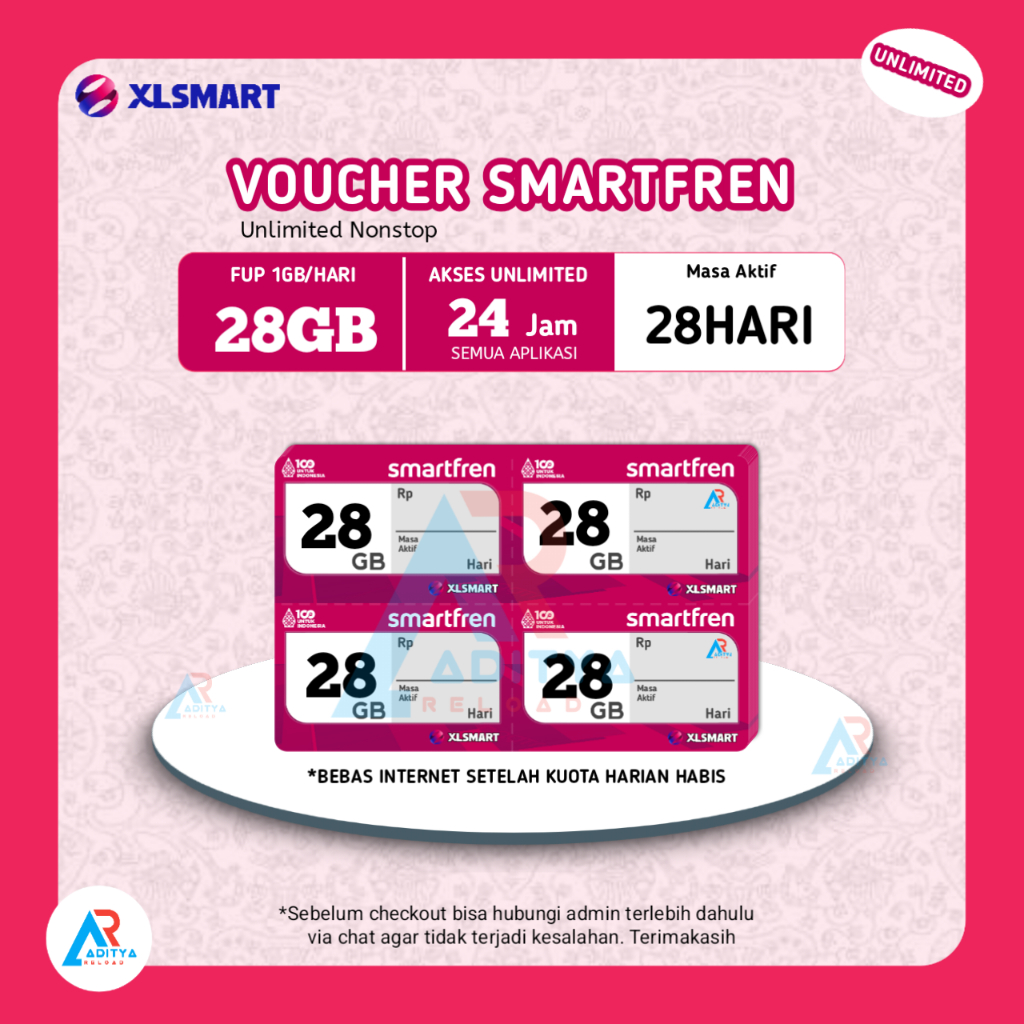 Voucher Smartfren Unlimited 28GB 28Hari Nasional