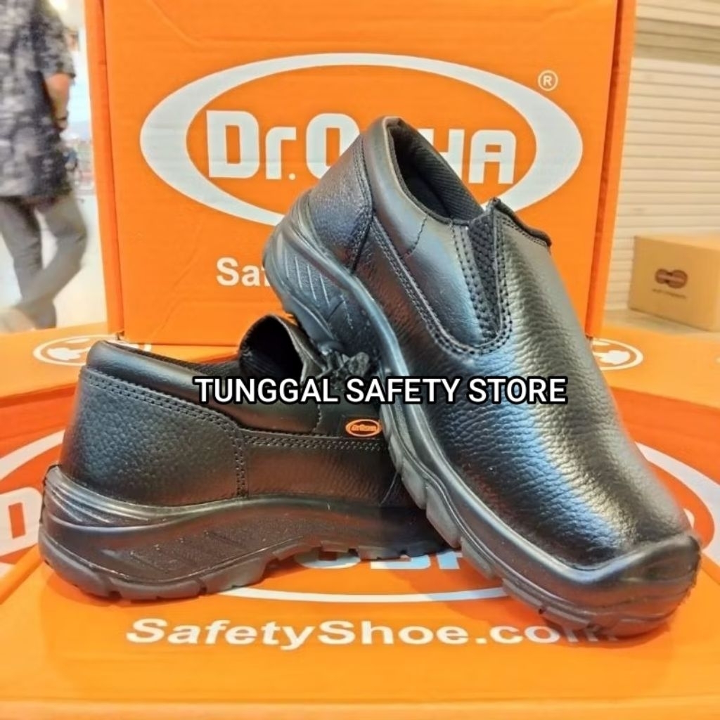 Sepatu Safety Proyek Ujung Besi Dr.Osha 3172 Original / Safety Shoes Pria Dr.Osha Slip On Terbaru / 