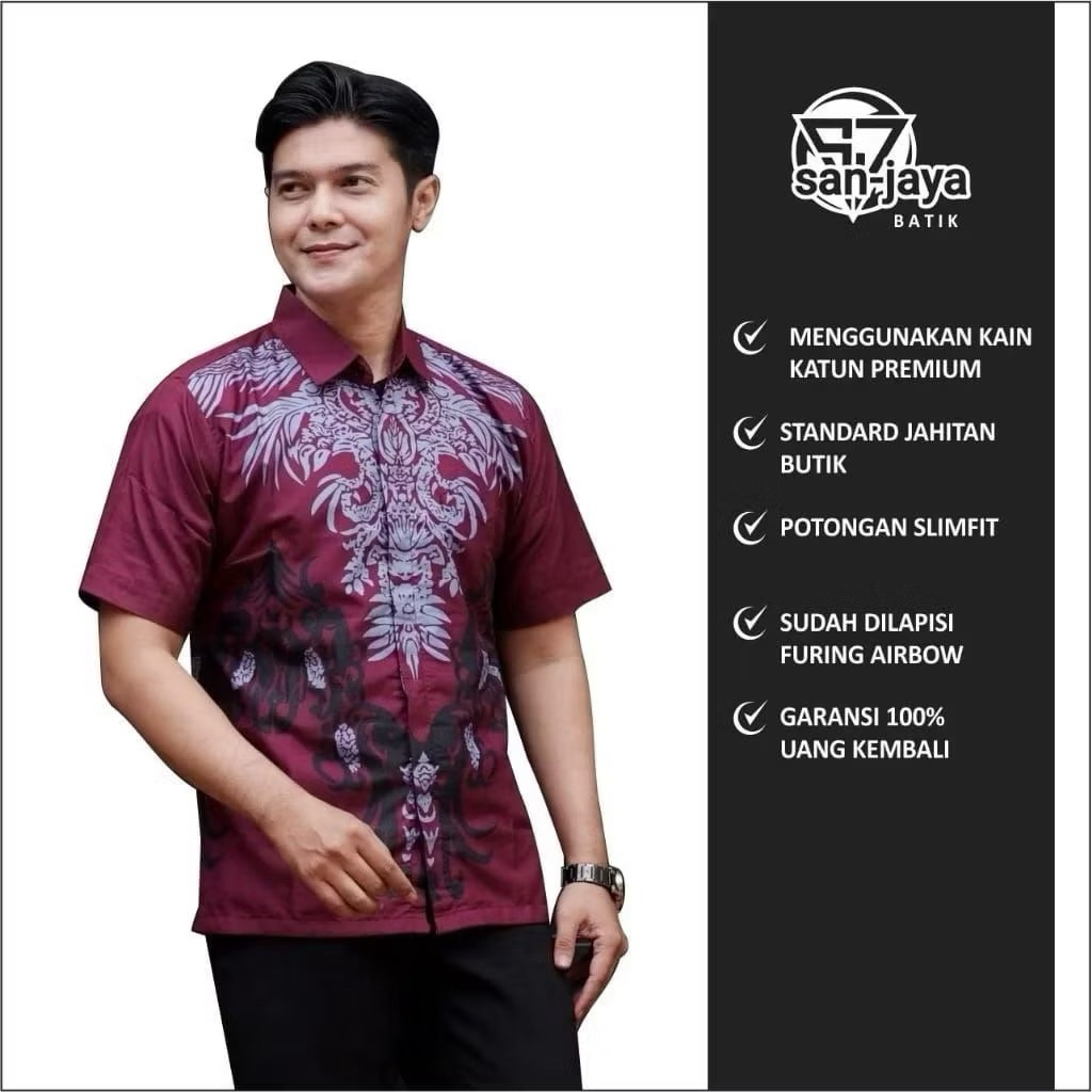 Batik Pria Jumbo Kemeja Batik Furing Premium Lengan Pendek Bigsize Super Jumbo
