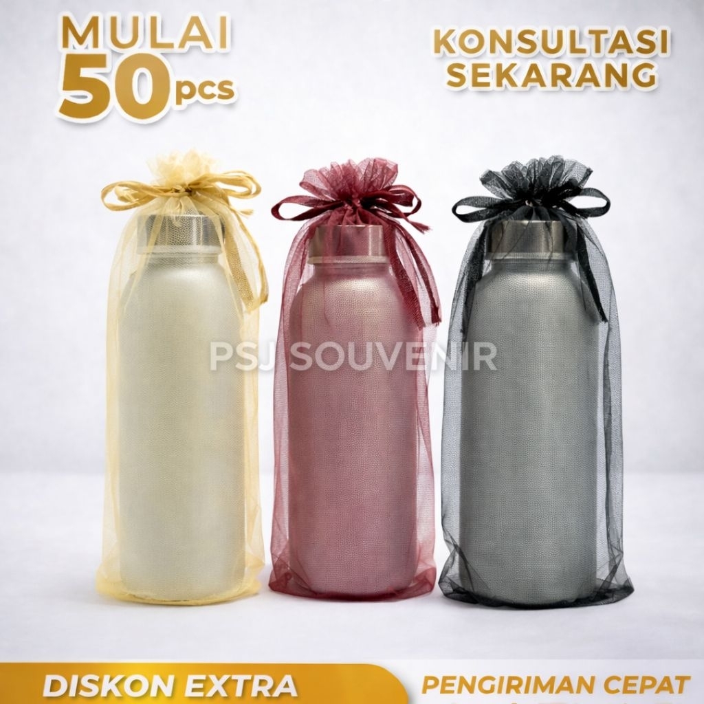 Kantong Tile Serut Souvenir Ukuran 10 x 24 Cm Kantong Kemasan Souvenir My Botol