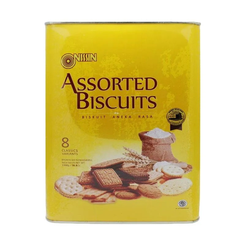 BISKUIT KUE KALENG NISSIN KALENG KUNING ASSORTED BISCUITS YELLOW TIN 1000 GR