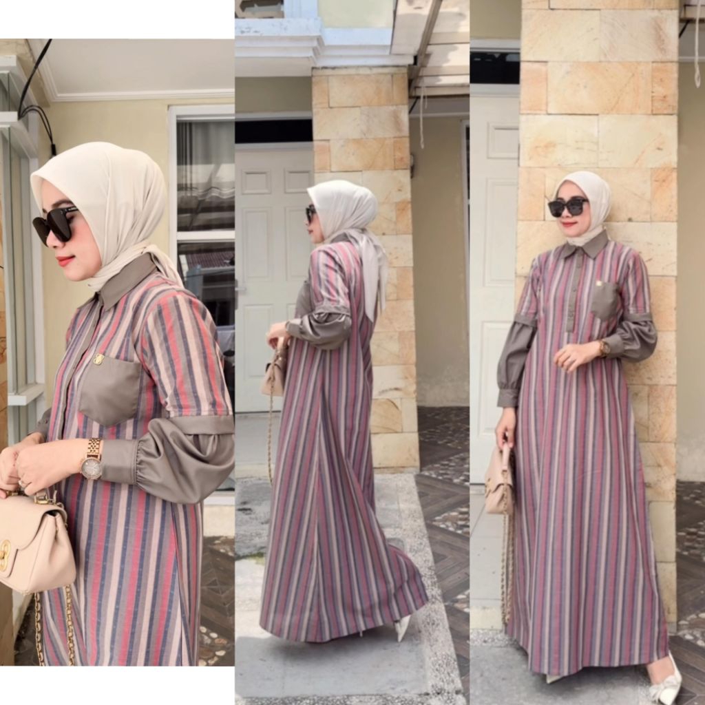 Dress dimara/ dress Dimara katun triset dress bahan katun triset gamis premium / dimara Original