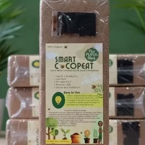 Smart cocopeat media tanam plus pupuk black magic | Cocopeat mengembang 3-4 Liter