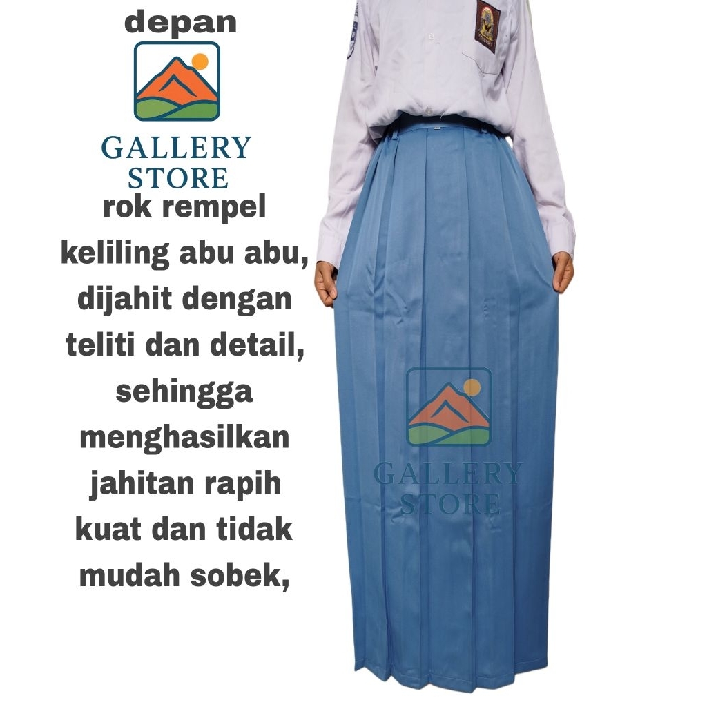 Rok sekolah rempel keliling warna abu abu untuk SMA SMK MA