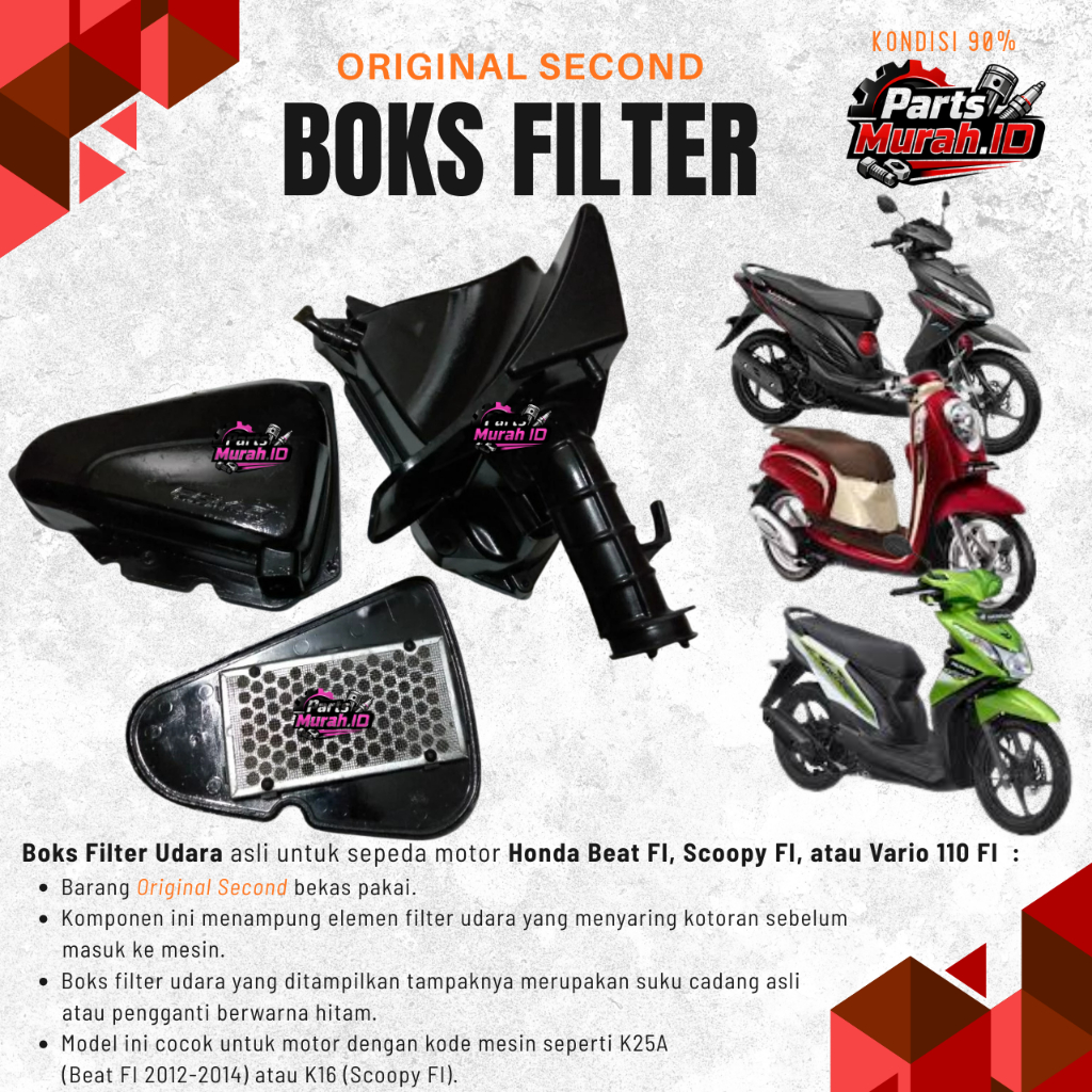 Box Filter Saringan Udara Honda Beat Fi Scoopy Fi 2013 2014 Komplit