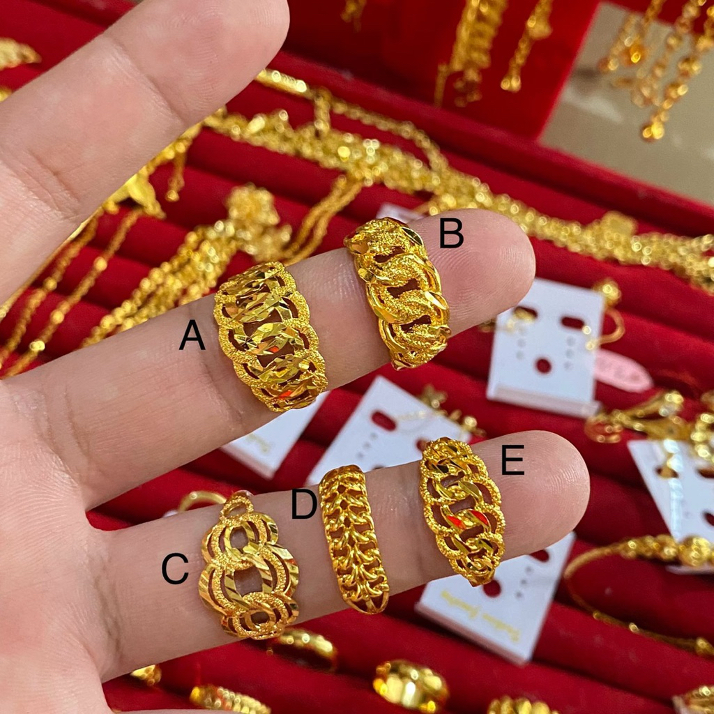 Cincin Dubai titanium di lapisi emas 24k anti karat anti luntur