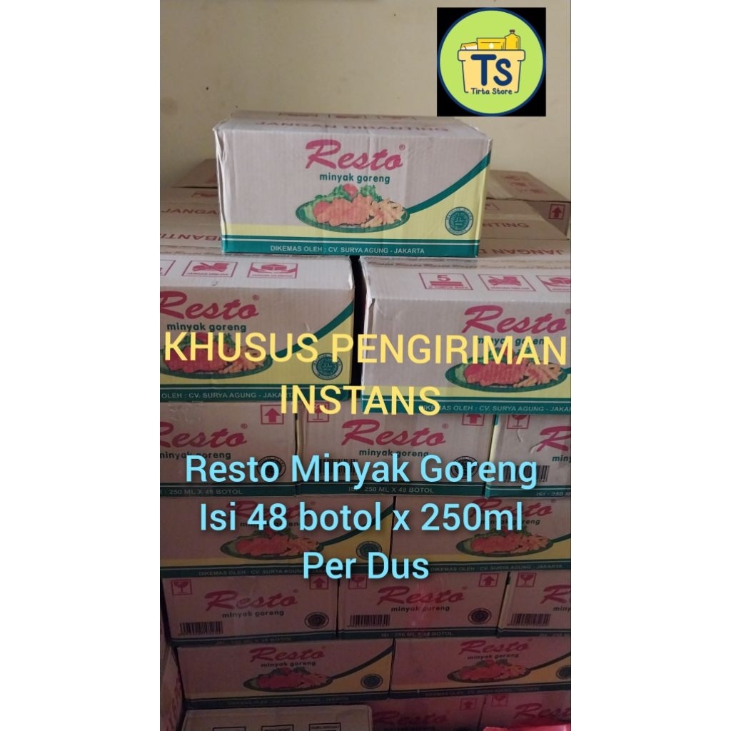 resto minyak goreng kemasan botol 250ml per dus