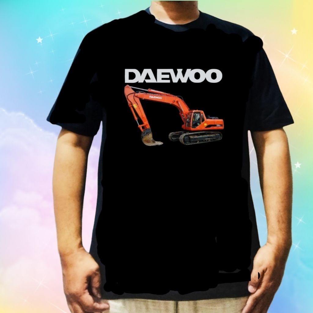 Baju kaos excavator Daewoo sablon DTF