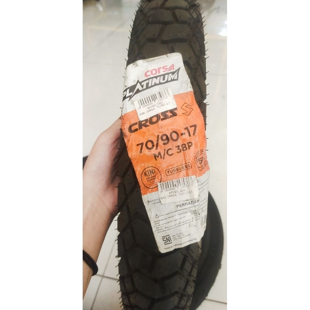 BAN CORSA PLATINUM TUBELESS 70/90-17 ring17