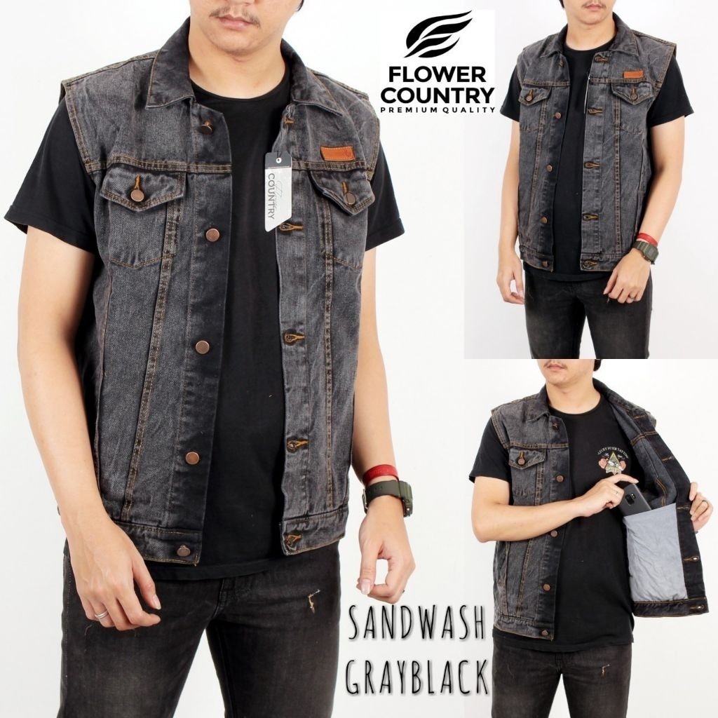 Rompi Jeans Pria Jaket Jeans Rompi Lekbong Pria Mantel Jeans Rompi Pria