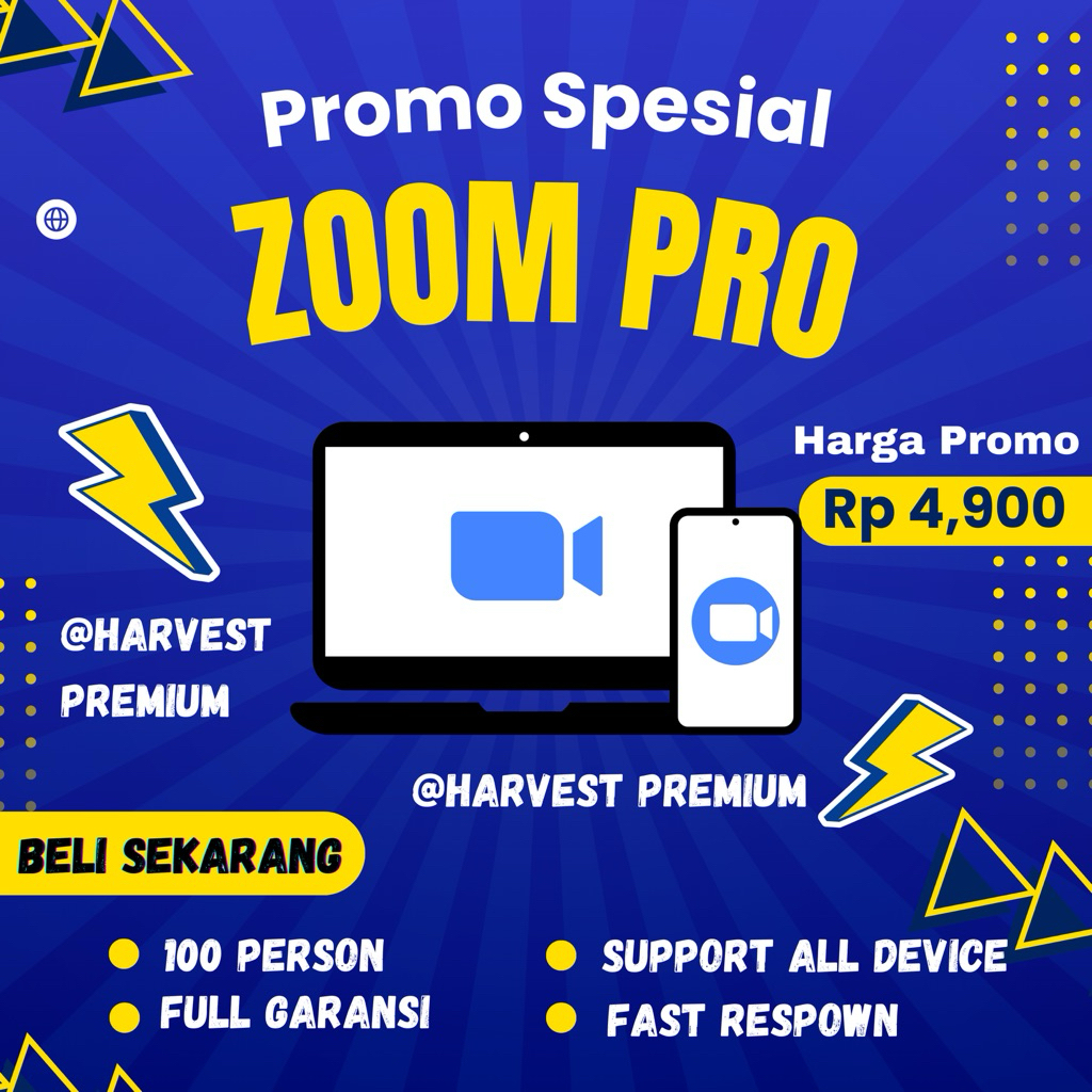 Zoom Meeting Premium 100 Peserta Full Garansi