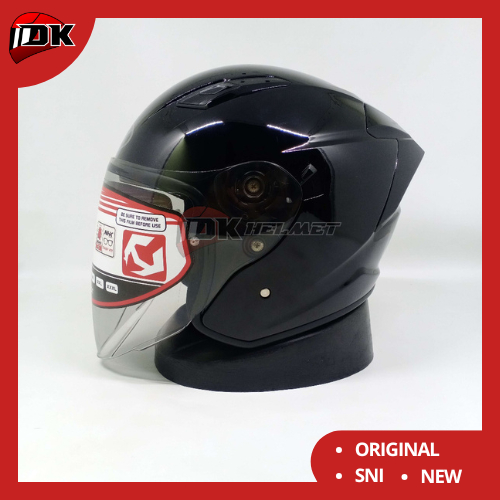 Helm Half Face NHK S1 GP Pro Solid Black Glossy Original