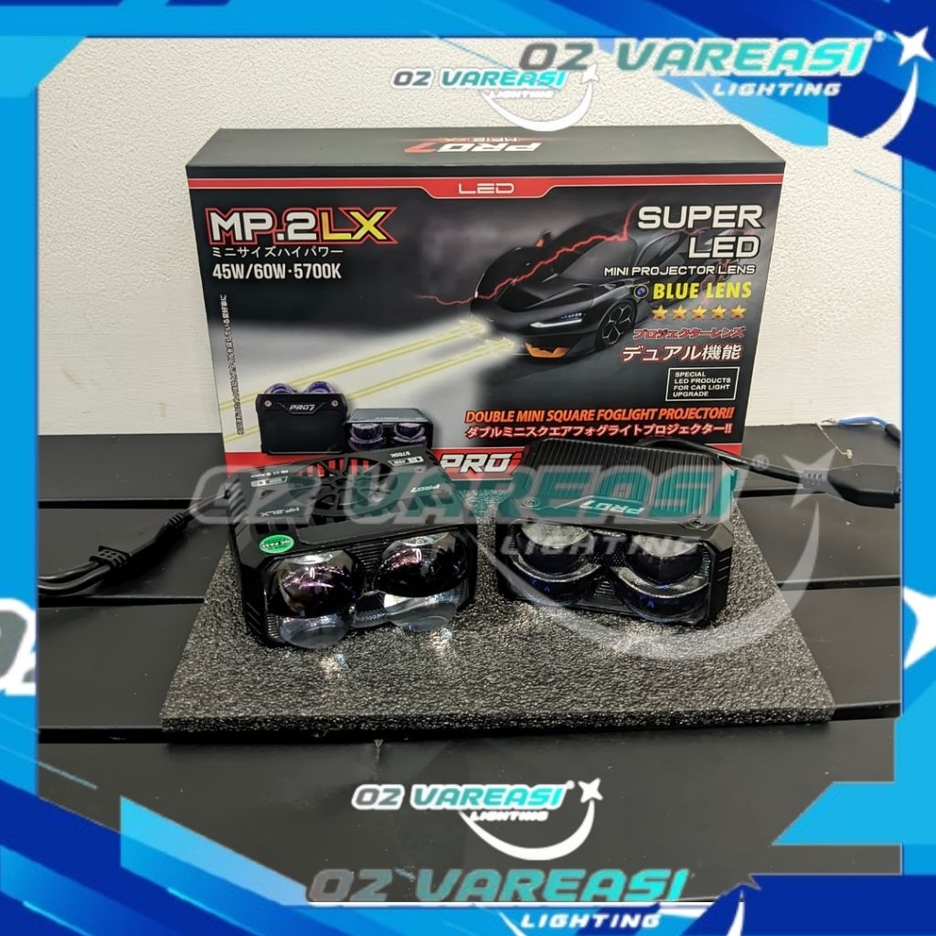 DOUBLE Mini Projie Pro7 MP.2LX Super LED Blue LENS 2 x 50W/MP 2LX MINI PROJIE 2 Mata Bluelens