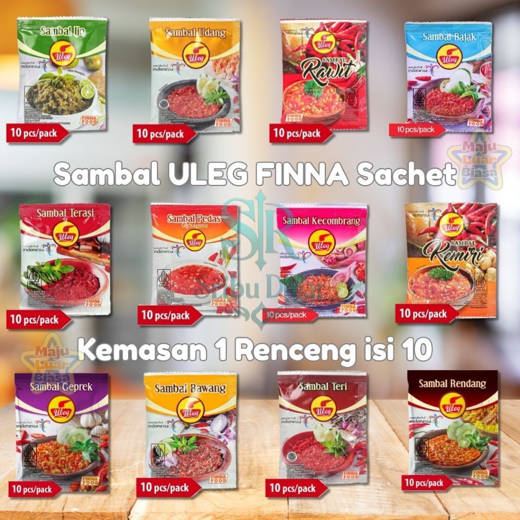 1 DUS SAMBAL ULEG FINNA SAMBAL ULEG TERASI SAMBAL ULEG BAWANG SAMBAL ULEG IJO SAMBAL ULEG KECOMBRANG
