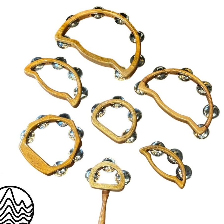 PROMO MURAH Tamborin Kayu / Tamborin Kecrek Tamborine Kecrekan Bahan Kayu Tanpa Gagang Dan Dengan Ga