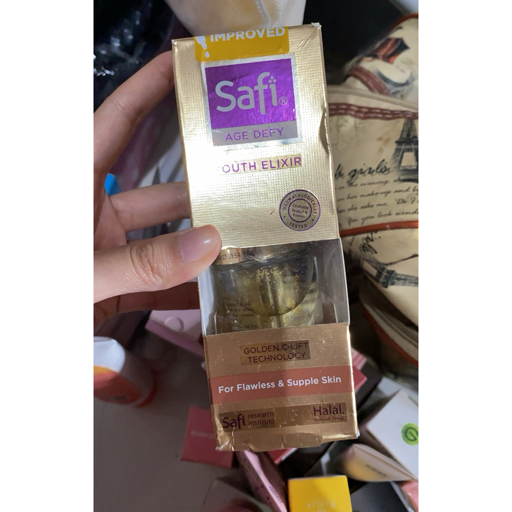 safi age defy youth exilir | golden c lift technology for flawless & supple skin