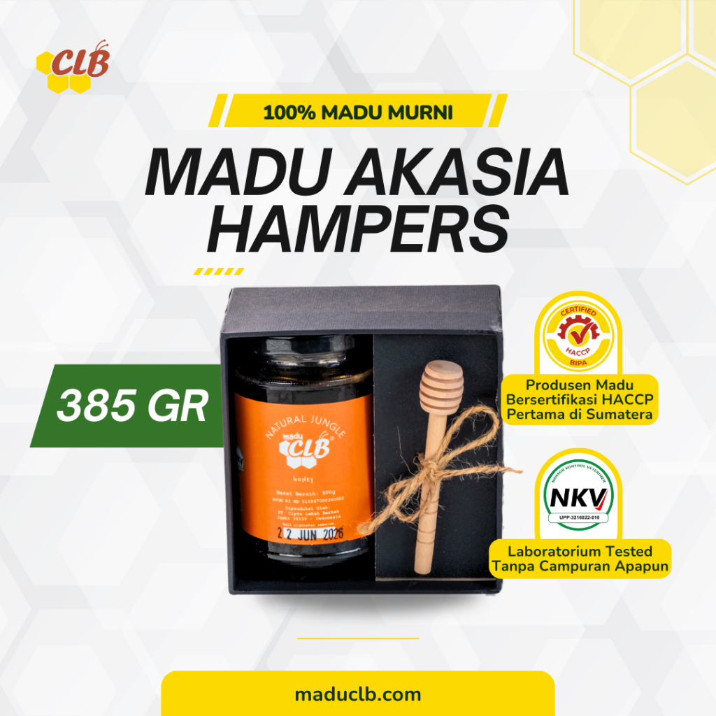 Madu Akasia CLB Hampers 385gr - Original Natural Pure Honey for Souvenir - MADU MURNI Hutan Sumatera
