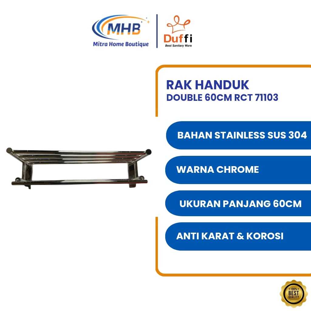 DUFFI Rak handuk stainless susun anti karat