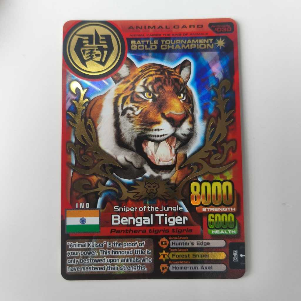 Kartu Animal Kaiser - Bengal Tiger Battle Tournament Gold Championship ORIGINAL