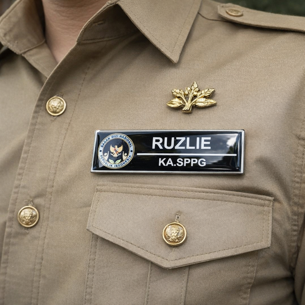 NAMETAG/NAMADADA PROGRAM MBG DAN LOGO BULAT PIN BGN SEPAKET