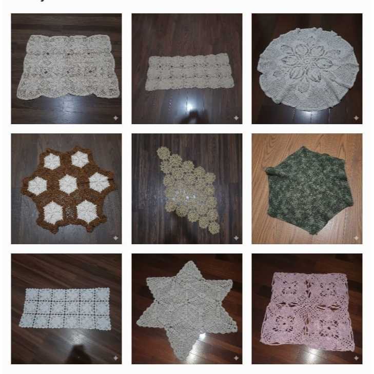 [HANDMADE] Rajutan Crochet Table Cloth Taplak meja makan bulat, taplak meja persegi panjang besar, t
