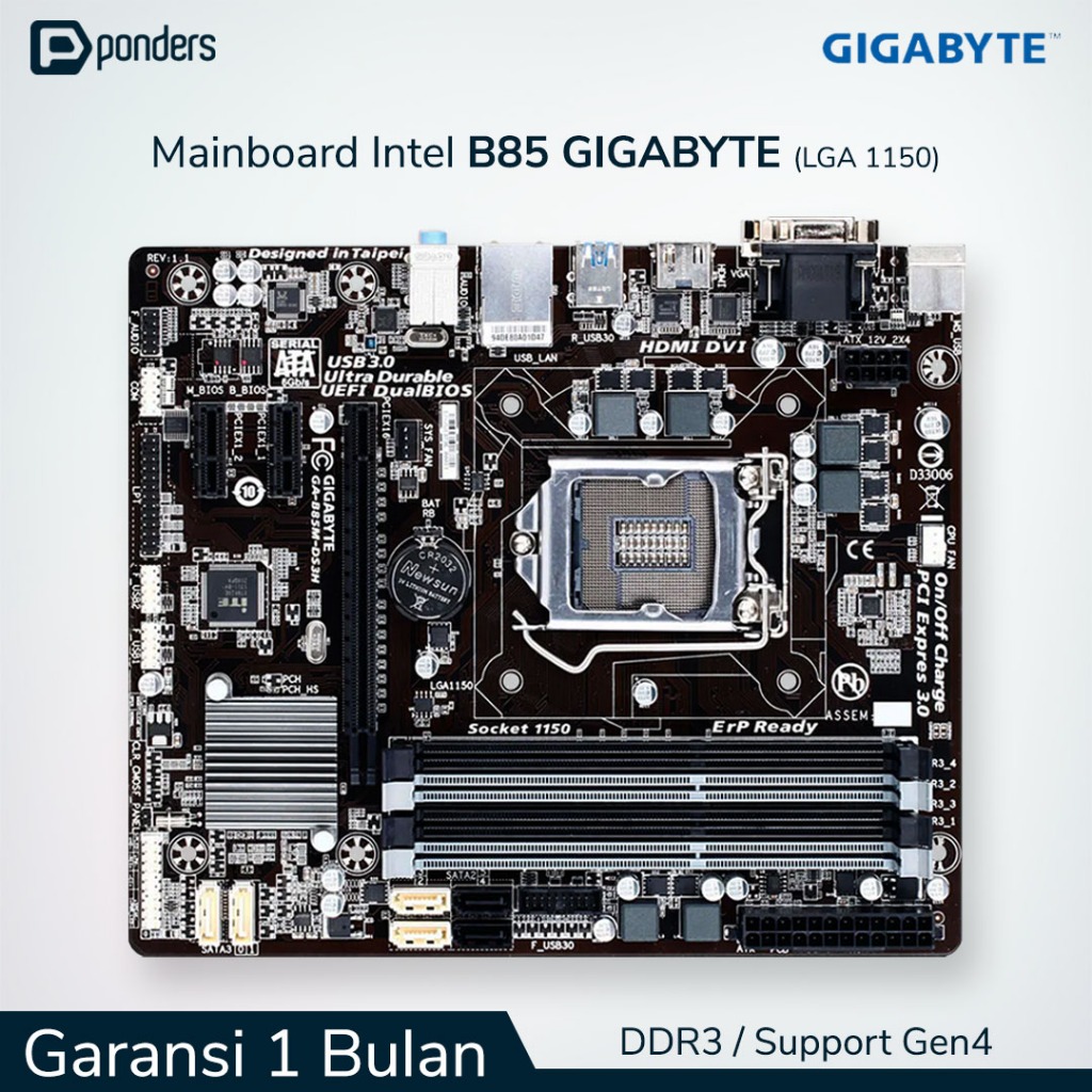 Mainboard Intel Gigabyte B85 LGA 1150 DDR3 Support Gen4