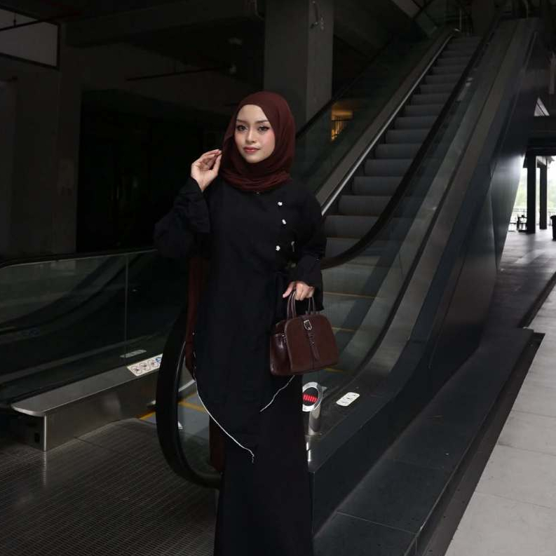 BIG SALE POLA WEAR TUNIK WANITA LINEN KANCING SIDE BOTTOM LONG ASIMETRIS ARUNA