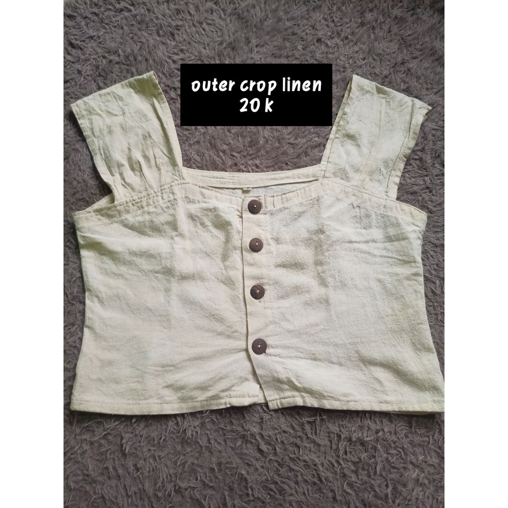outer  crop linen wanita/outer hijab linen