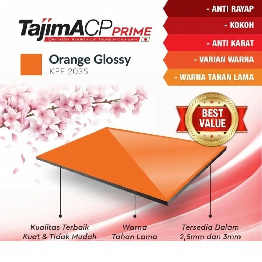 ACP Tajima 3mm Indoor - Orange Glossy