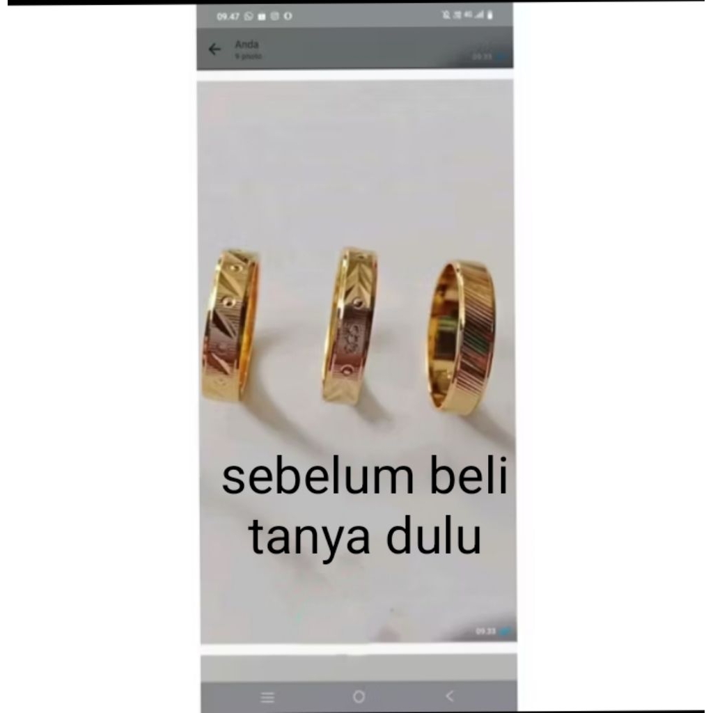 CINCIN NAMA LAPIS EMAS BAHAN KUNINGAN PERSIS EMAS ASLI