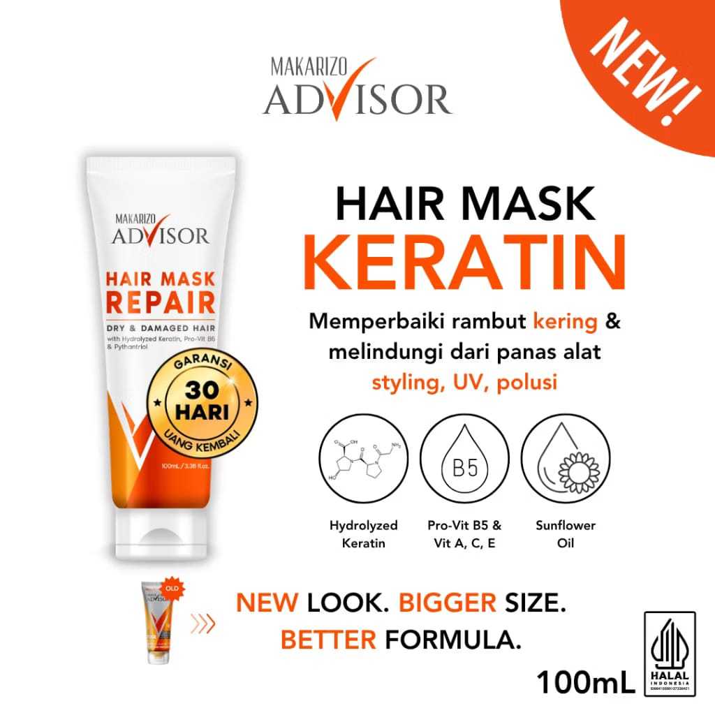Makarizo ADVISOR HAIR REPAIR Mask 100 mL TUBEEEEEEEEEEEEEEEEE - Masker Rambut / Hair Mask / Rambut L
