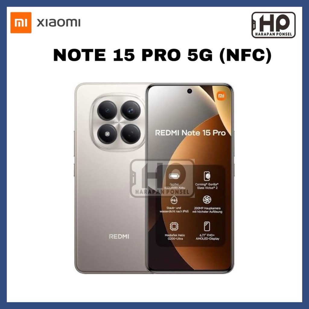HANDPHONE REDMI NOTE 15 PRO 5G (NFC) RAM 8+8/256GB RAM 12+12/512GB
