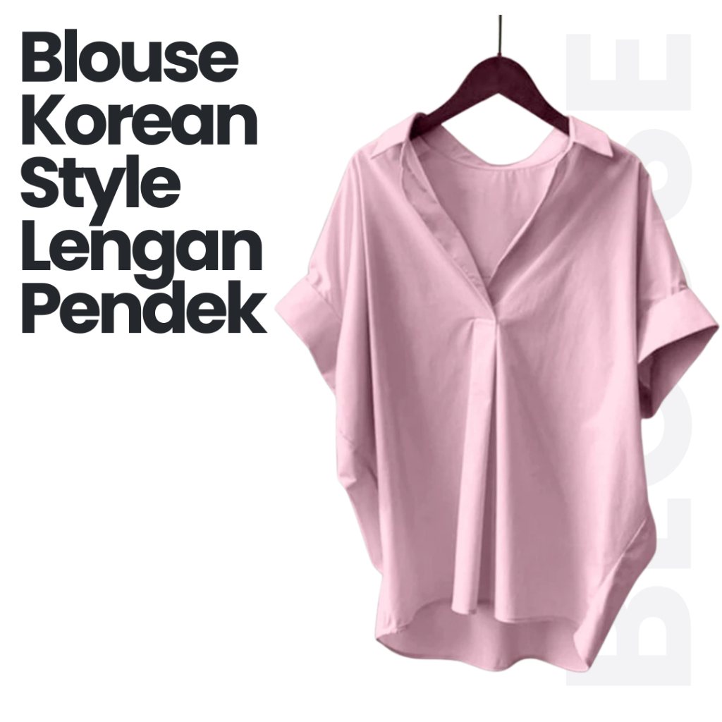 Blouse Wanita Lengan Pendek Elegan | Blus Wanita Casual Korean Style