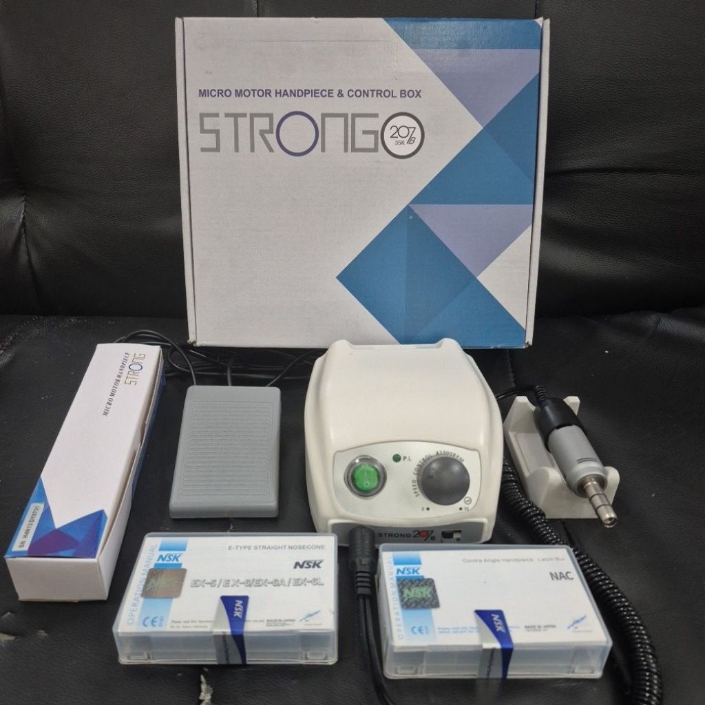 Dental Mikromotor Strong 207B Micromotor Mahasiswa Lengkap Contra angle dan straight / Dental Mikrom