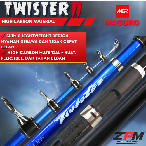 Joran Surf Casting MAGURO Twister II 390 - 420 Carbon High Power Slim & Ringan Cocok Pantai & Tebing