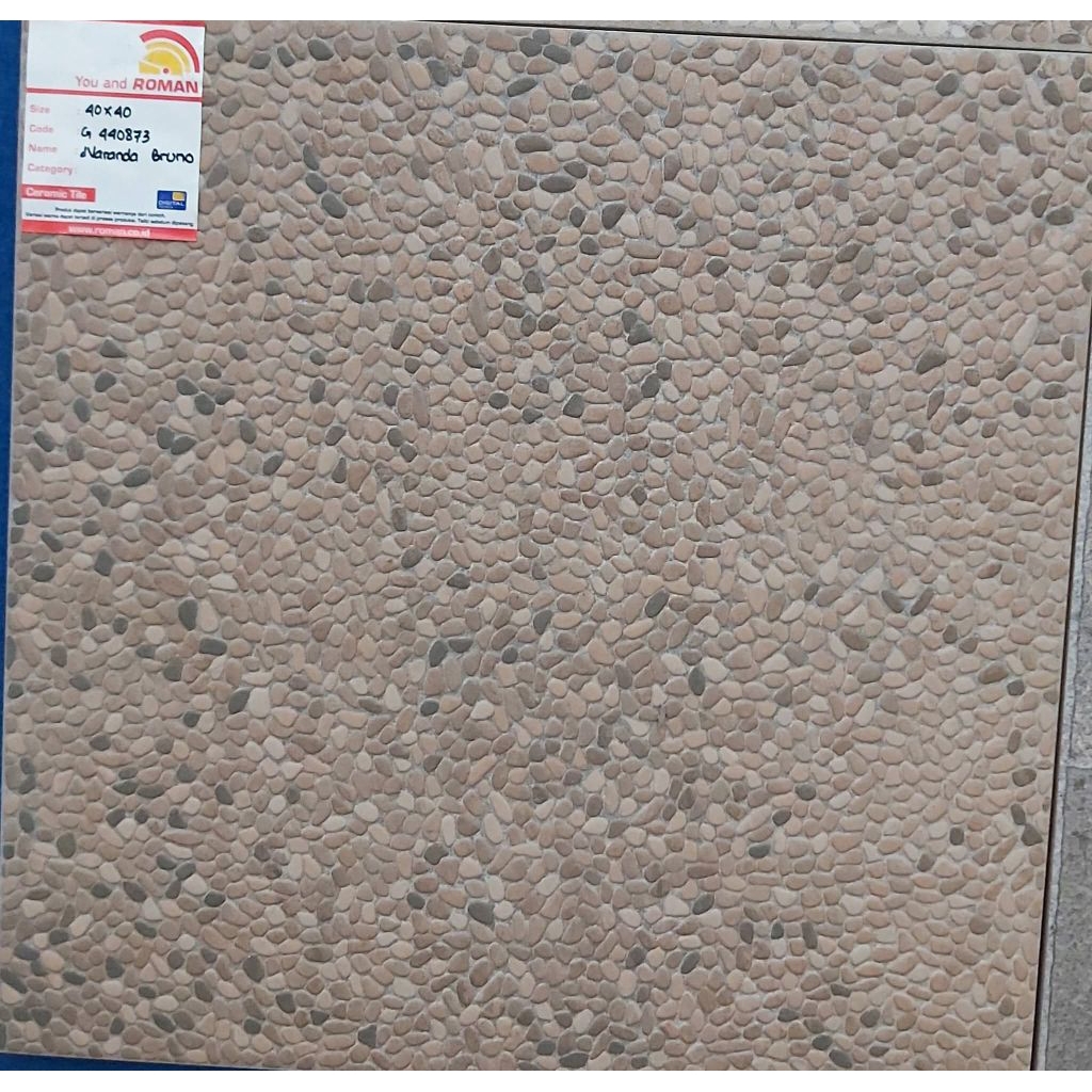 Keramik motif batu alam 40 x 40 keramik merk Roman kwalitas 2 dVaranda Bruno