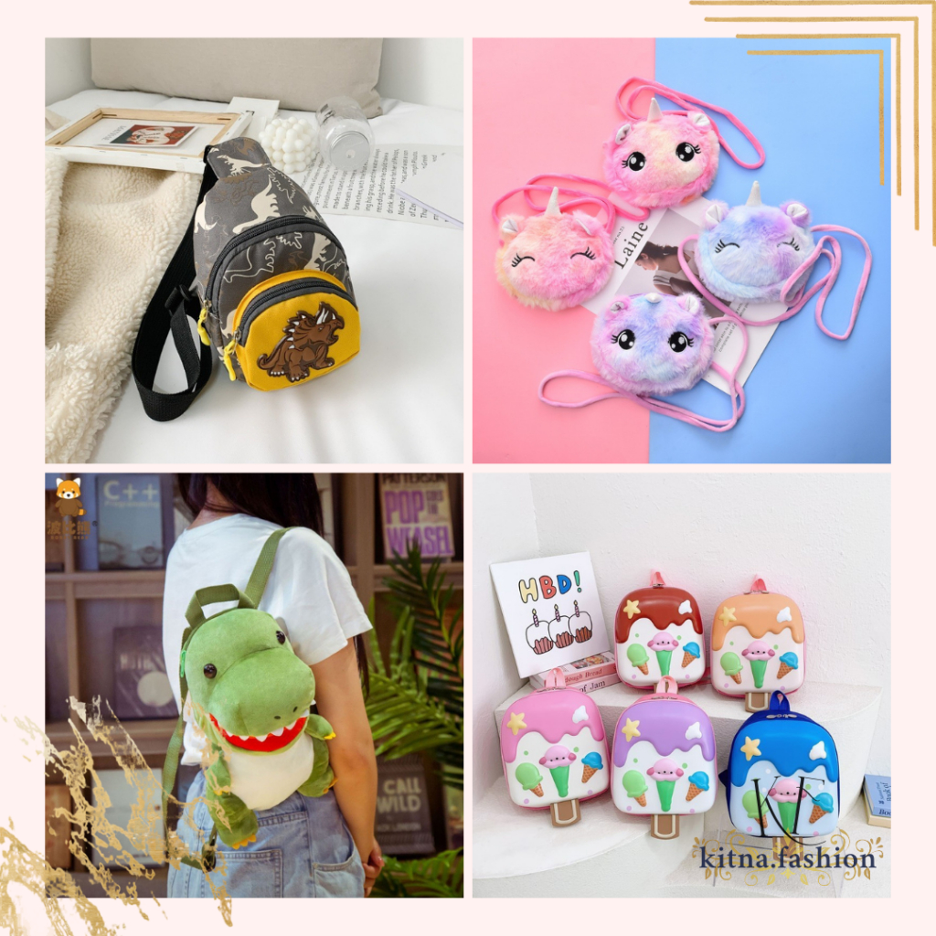- KF - GB Aneka Motif Tas Anak Perempuan dan Laki-laki Model Capybara, Dino Dll