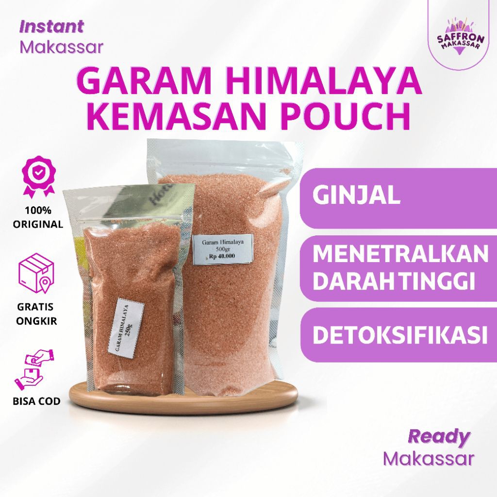 GARAM HIMALAYA KEMASAN POUCH POLOS PINK SALT