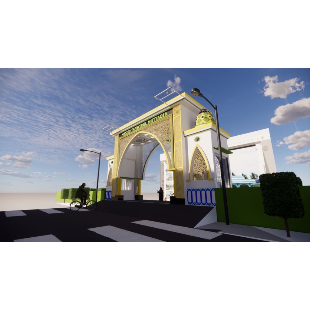 gambar desain gapura masjid 3 Dimensi dan 2 Dimensi