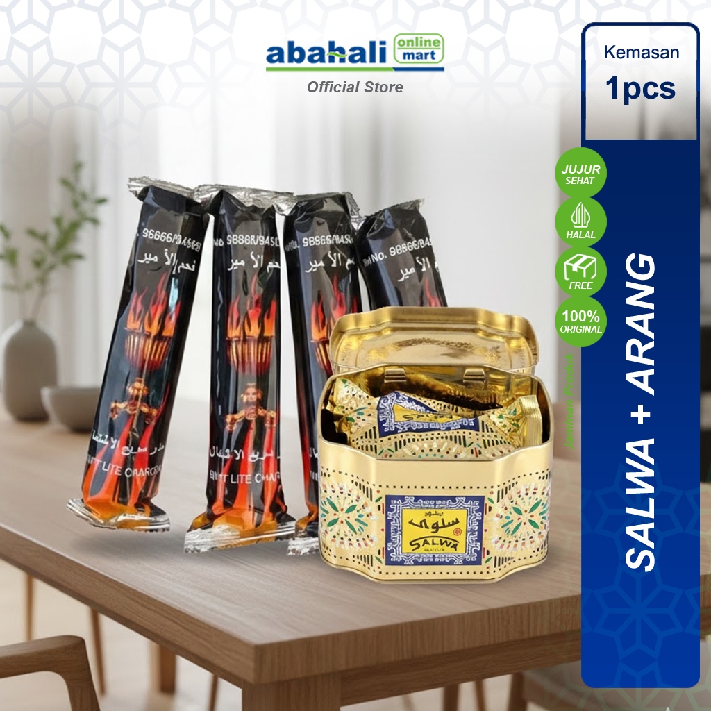 Arang Magic Al Amir + Salwa Oud Mudah Menyala, Tidak Berbau, Desain Donat