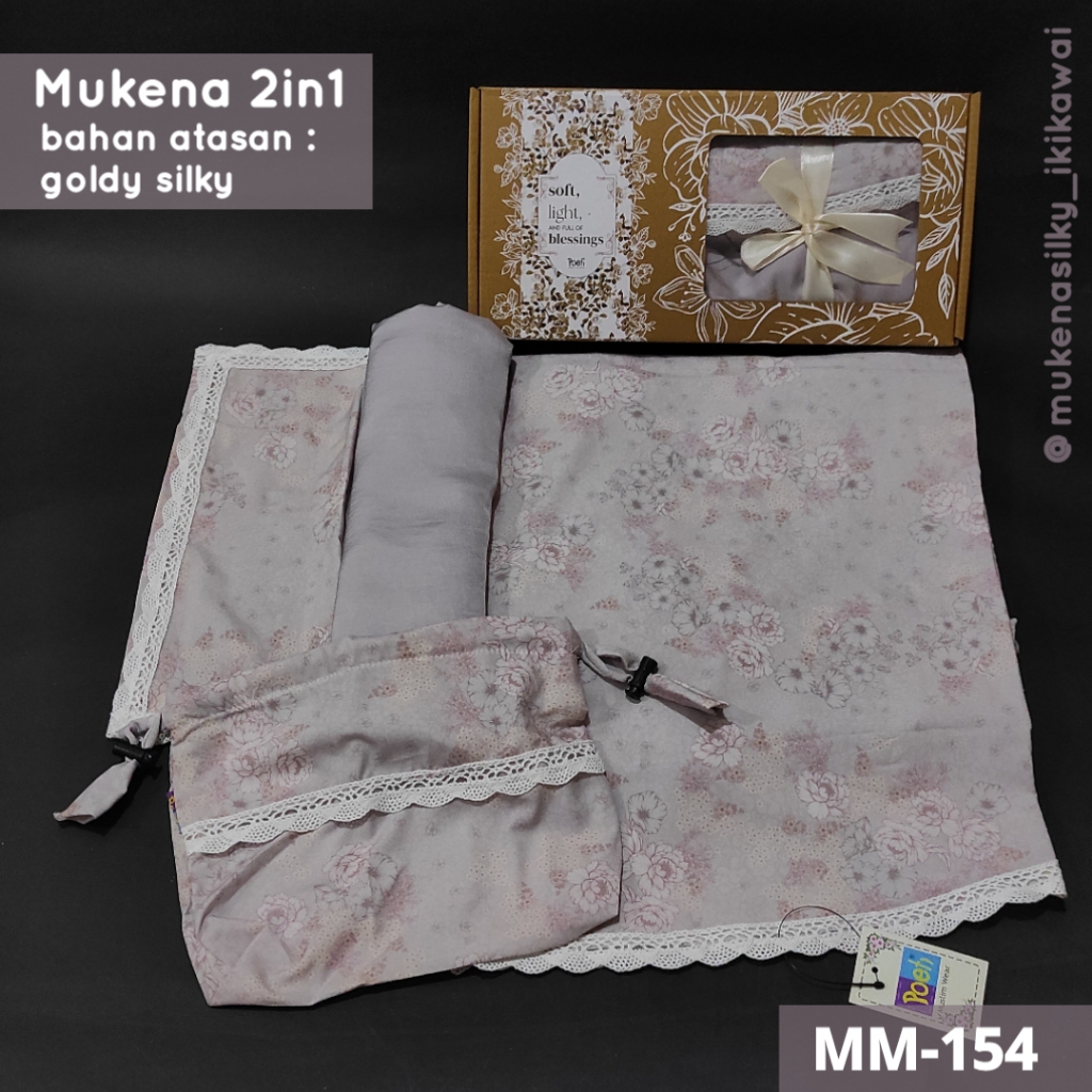 Ikikawai - Mukena Silky Poeti Premium Mukena 2in1 Dewasa Motif (MM-154)