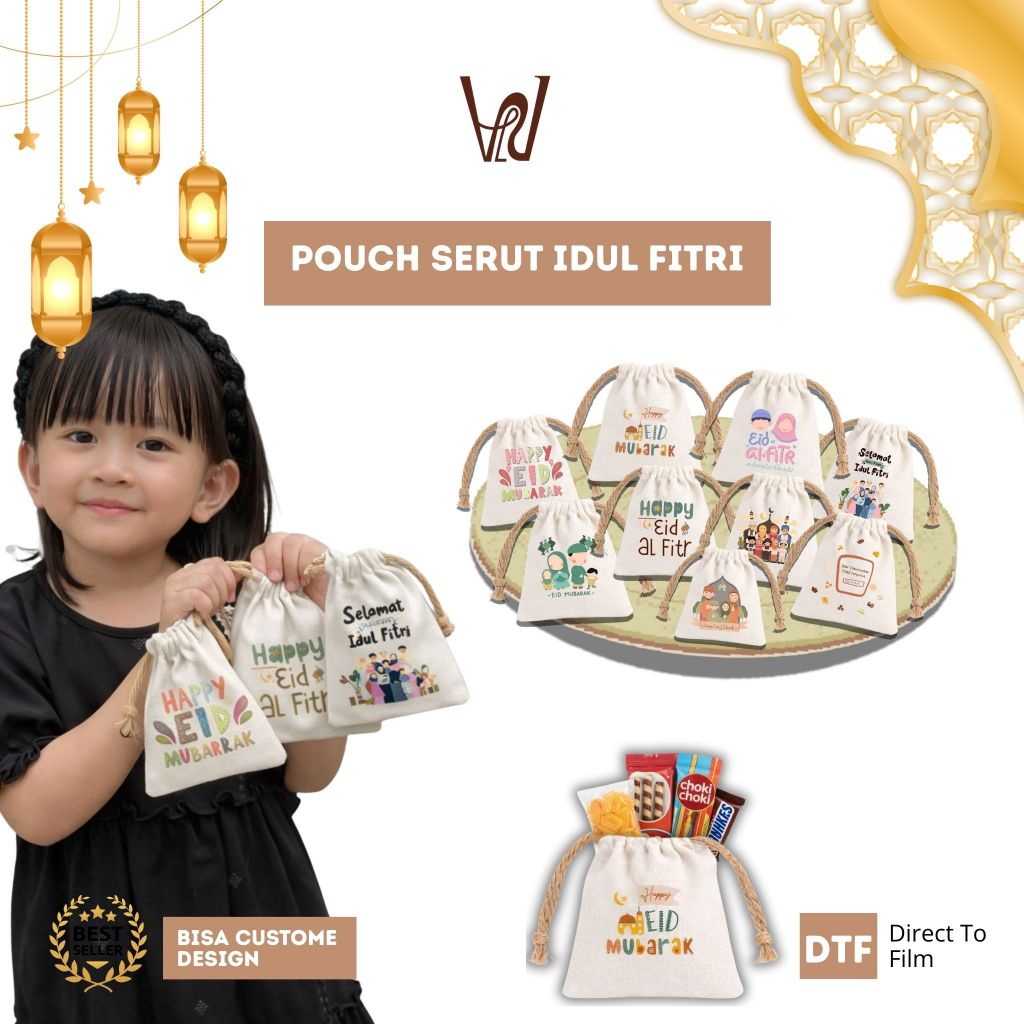 WECRAFTSOUVENIR - Pouch Serut // Pouch Snack Custom // Pouch Hampers Lebaran Ekonomis