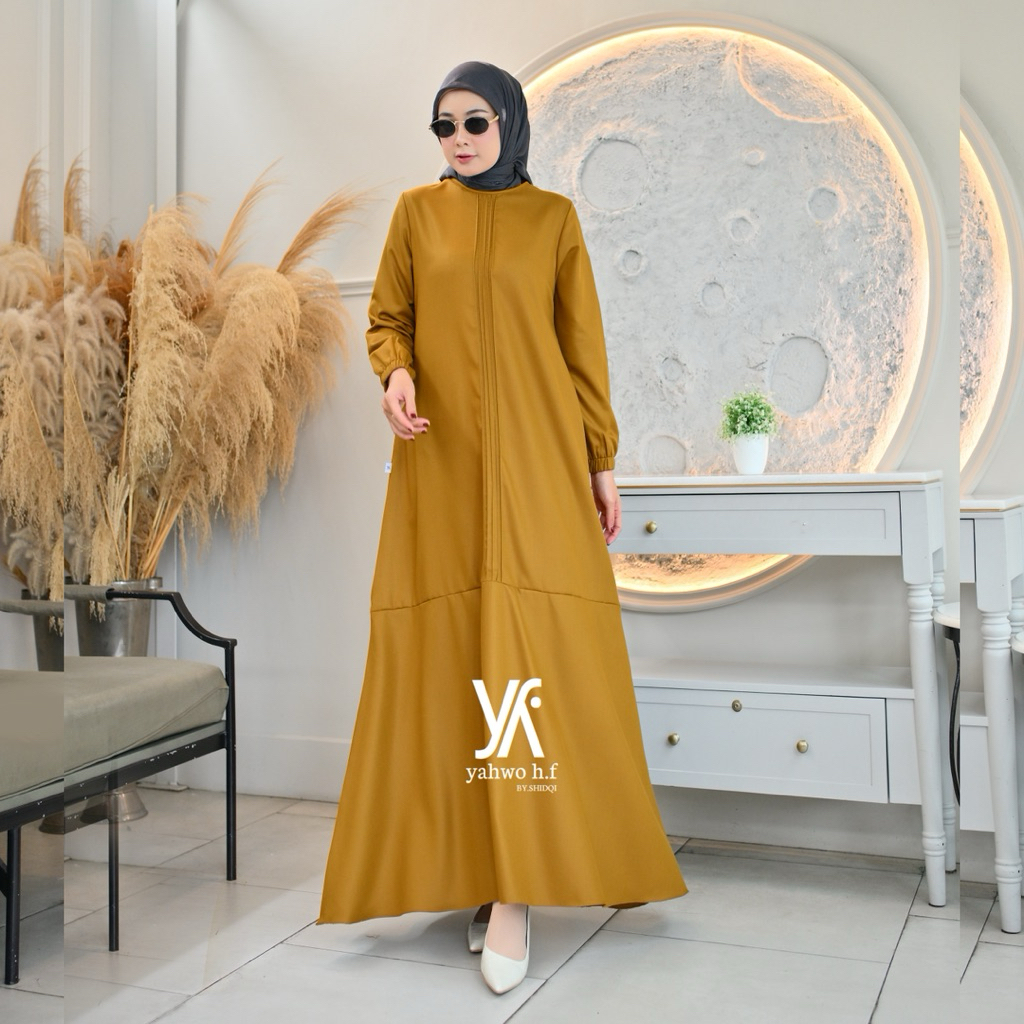 Yahwo hijab fashion-Gamis wanita kekinian-Dress Lebaran Wanita terbaru-gamis bahan tencel-Gamis pest