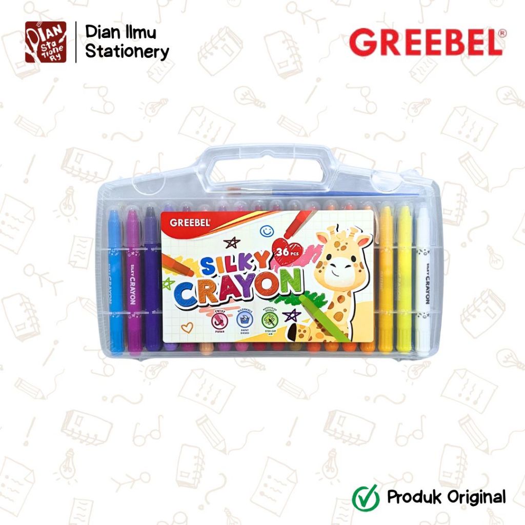 Silky Crayon Greebel 2436 36 Warna | Twist Crayon Greebel | Dian Ilmu Stationery