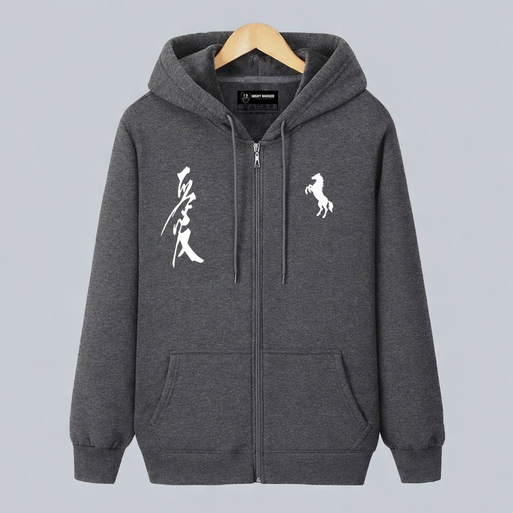 NIGHT BADGER Jaket Pria Wanita Logo Rilex Kuda Putih Jacket Premium Unisex