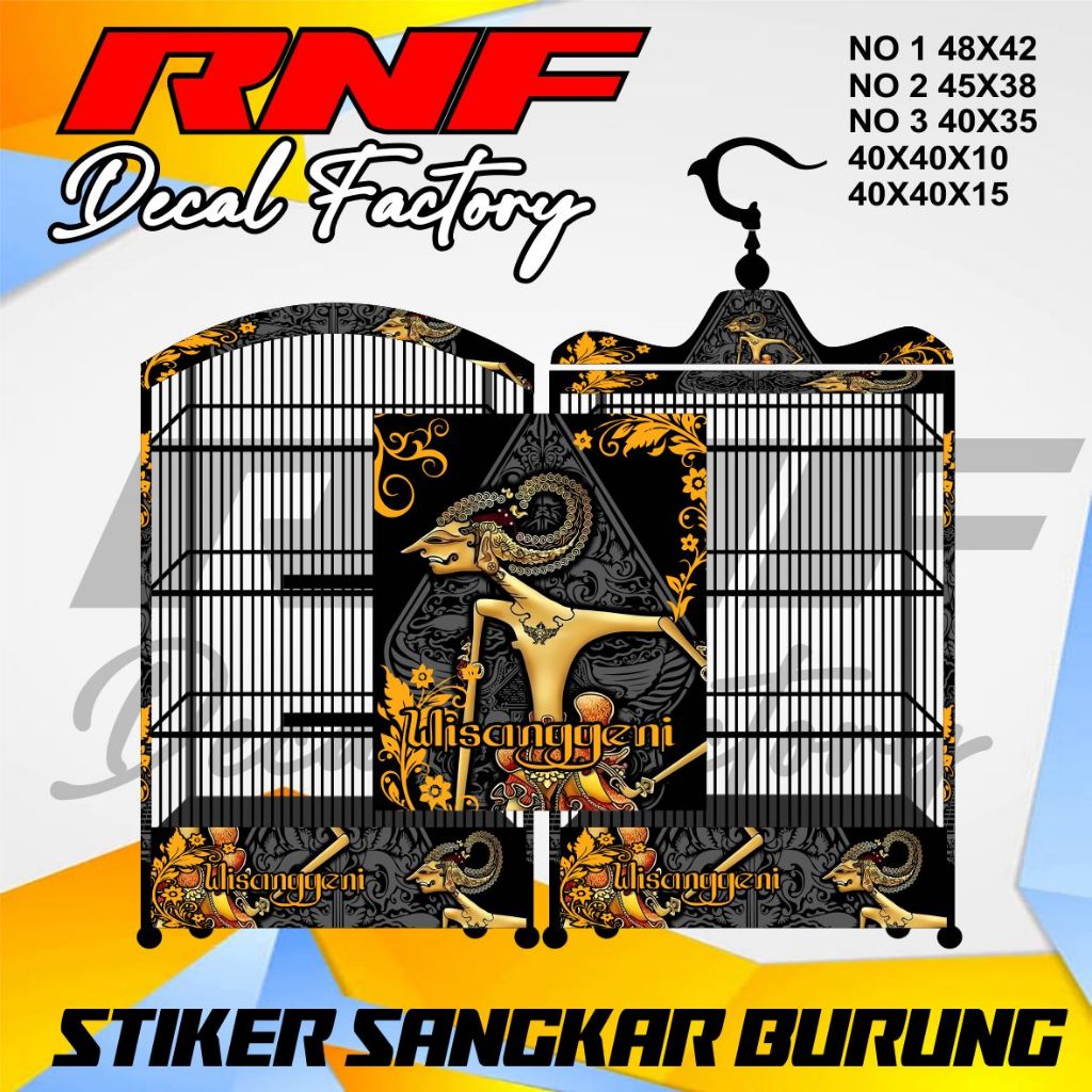 COD Decal stiker Wayang Wisanggeni, Decal stiker sangkar burung kotak koper kosan custom bisa Reques
