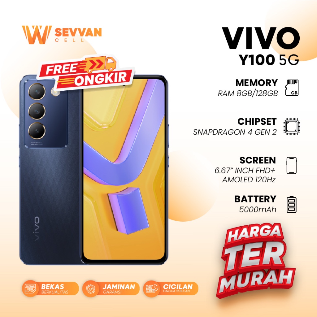Handphone Vivo Y100 5G Ram 8 128GB