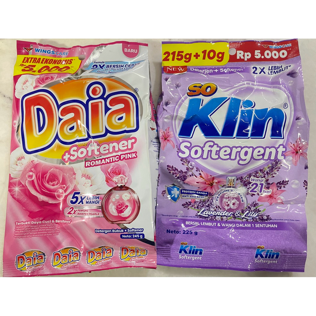 Daia Deterjen + Softener Pink 265 gram || Daia 5000 an || So klin 5000 an