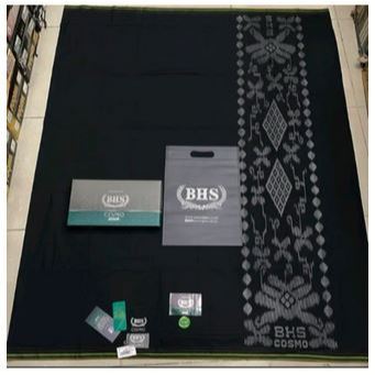 Sarung BHS Cosmo Hitam Putih Grade Silver Elegan / FLASH SALE TERLARIS Sarung BHS Cosmo Hitam Origin