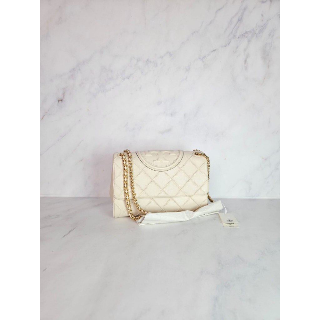 TB Soft Medium Fleming Convertible Bag : New Cream